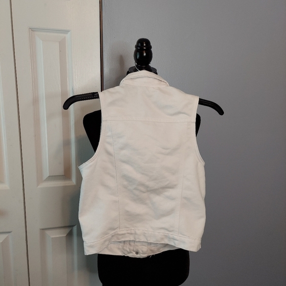 Mudd White Denim Vest Size Medium Juniors - Picture 3 of 8